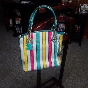 NWOT-MARC CHANTEL-CROC/SNAKE EMBOSSED-MULTI COLOR  SHLDER/SATCHEL/CRSBDY BAG